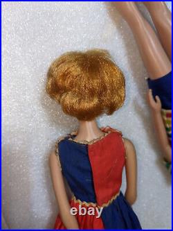 Vintage Barbie Lot Allan Red Hair Huge Bubble Cut Black Case with Drawers Skipper