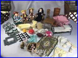 Vintage Eden Toys Madeline Lot Of 4- 8dolls Furniture Plus More