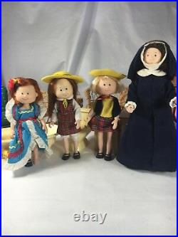 Vintage Eden Toys Madeline Lot Of 4- 8dolls Furniture Plus More