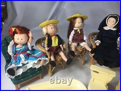 Vintage Eden Toys Madeline Lot Of 4- 8dolls Furniture Plus More