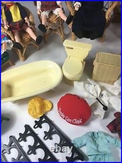 Vintage Eden Toys Madeline Lot Of 4- 8dolls Furniture Plus More