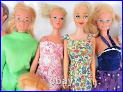 Vintage Huge Mattel Barbie Doll Lot With 18 Dolls Clothes & Accessories