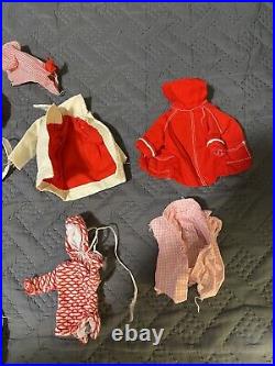 Vintage Ideal Mitzi Doll Barbie Competitor 11 1/2 W Outfits, bag lot vintage