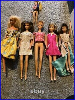 Vintage Lot Francie & Casey Dolls & Case Mattel Clothes Accessories 60's Rare