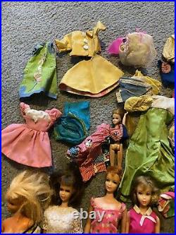 Vintage Lot Francie & Casey Dolls & Case Mattel Clothes Accessories 60's Rare