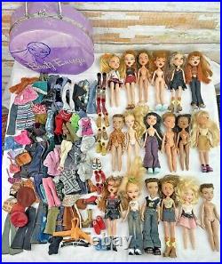 Vintage MGA BRATZ Lot 18 Dolls Case Clothes Shoes 2001-05 Pixiez Rock Angelz