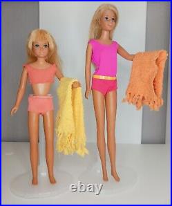 Vintage Malibu Barbie Ken Pj Francie & Skipper Doll Lot with Accessories Towels