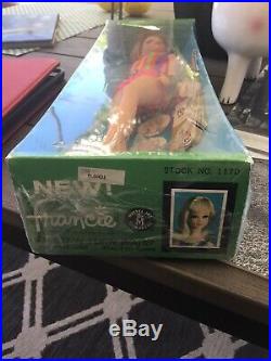 Vintage Mattel Francie Nrfb Ash Blond Doll Mint W Lifelike Eyelposeable Stand