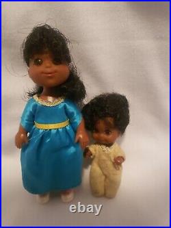 Vintage Mattel Sunshine Family Sister & Baby African American Lot 2 Dolls Gc