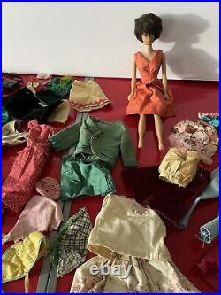 Vintage Midge Bubble Cut Barbie Doll 1962 1958 With Clothes Dresses Lot Japan