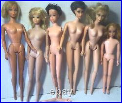 Vintage Mod Barbie TnT Francie Nude Dolls Need TLC Lot of 6