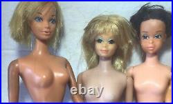 Vintage Mod Barbie TnT Francie Nude Dolls Need TLC Lot of 6