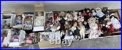 Vintage Porcelain Dolls Lot Of 34 From 1990's Assorted Collector Dolls