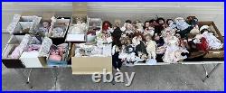 Vintage Porcelain Dolls Lot Of 34 From 1990's Assorted Collector Dolls