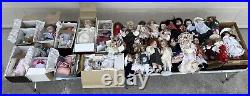 Vintage Porcelain Dolls Lot Of 34 From 1990's Assorted Collector Dolls