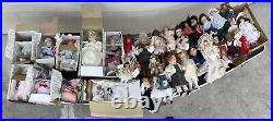 Vintage Porcelain Dolls Lot Of 34 From 1990's Assorted Collector Dolls