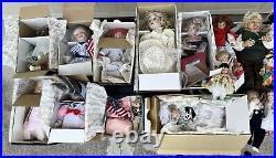 Vintage Porcelain Dolls Lot Of 34 From 1990's Assorted Collector Dolls