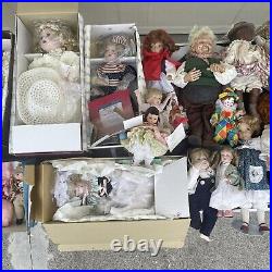 Vintage Porcelain Dolls Lot Of 34 From 1990's Assorted Collector Dolls