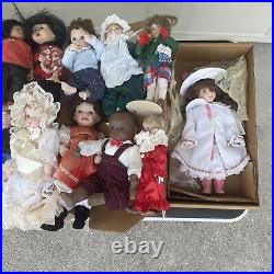 Vintage Porcelain Dolls Lot Of 34 From 1990's Assorted Collector Dolls