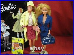 Vintage Retro 1966 Barbie Doll Case with 2 Dolls, Clothes and Accessories