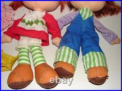 Vintage Strawberry Shortcake Herself & Huckleberry Pie Big Head Vinyl Doll Lot