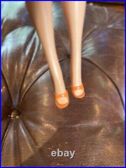 Vintage TNT Barbie Doll Brunette 1967 Mattel With Original Swimsuit And Heels