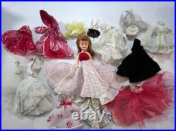 Vintage Vogue Jan Doll Swivel Waist Red Hair with Dresses Coat Hat Shoes LOT of 17