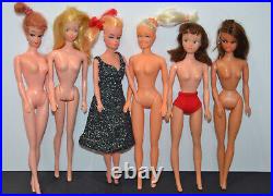 Vintage assorted dolls Camay brunette, Barbie Clone 1958, Shillman Doll 6 lot
