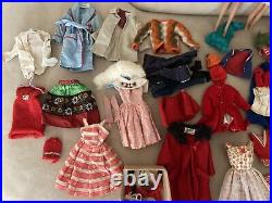 Vtg 1960s Barbie Lot Barbie Ken Midge Francie Barbie Clothes Lot & Barbie Box