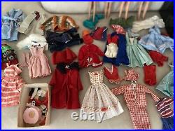 Vtg 1960s Barbie Lot Barbie Ken Midge Francie Barbie Clothes Lot & Barbie Box