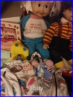 Vtg 1985 1986 PLAYMATES CRICKET + CORKY DOLL LOT TAPES + ORIGINAL CLOTHES+ Books