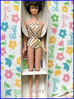 Vtg European Bubblecut Barbie Brunette Nrfb Mint In Box, Wrist Tag+ #850