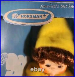 Vtg HTF 1975 BABY THUMB Doll #555 Horsman Mint in Sealed Box YELLOW Monchhichi