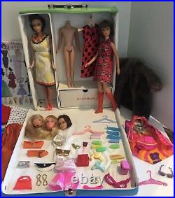 Vtg Mod Brunette TNT Barbie-Francie Dolls 1960s Clothes & Accessories Mixed Lot