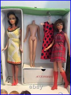 Vtg Mod Brunette TNT Barbie-Francie Dolls 1960s Clothes & Accessories Mixed Lot
