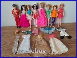 Vtg Topper Dawn Doll Lot 8 Dolls, Case, Clothes, & Accessories Gary Barbie 70s