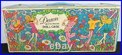 Vtg Topper Dawn and her Friends Doll Case + 6 Dolls With Clothes & Accessories