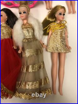 Vtg Topper Dawn and her Friends Doll Case 9 Dolls With Clothes & Accessories 70s