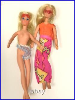 Vtg Topper Dawn and her Friends Doll Case 9 Dolls With Clothes & Accessories 70s