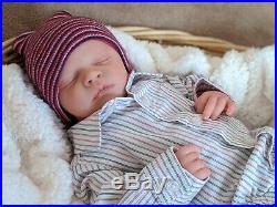 WILLIAMS NURSERY REBORN BABY BOY DOLL Realborn Christopher Asleep NEWBORN belly