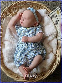 WILLIAMS NURSERY REBORN BABY GIRL ART DOLL Realborn Skya Asleep NEWBORN belly