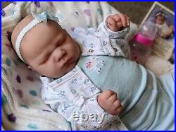 WILLIAMS NURSERY REBORN BABY GIRL DOLL Realborn Lavender Asleep NEWBORN belly