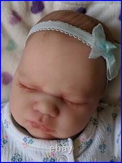 WILLIAMS NURSERY REBORN BABY GIRL DOLL Realborn Lavender Asleep NEWBORN belly