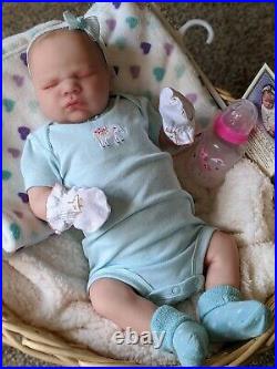 WILLIAMS NURSERY REBORN BABY GIRL DOLL Realborn Lavender Asleep NEWBORN belly