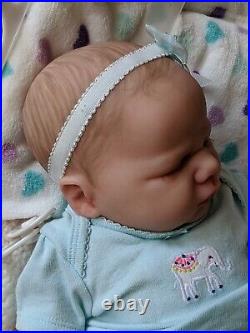 WILLIAMS NURSERY REBORN BABY GIRL DOLL Realborn Lavender Asleep NEWBORN belly