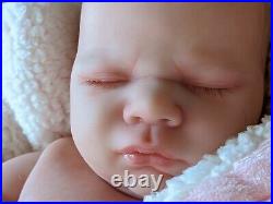 WILLIAMS NURSERY REBORN BABY GIRL DOLL Realborn Lavender Asleep NEWBORN belly