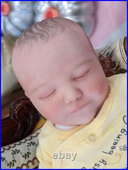 WILLIAMS NURSERY Reborn Baby BOY Newborn Doll 19 Realborn June Asleep COA