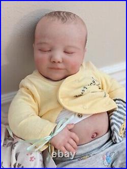 WILLIAMS NURSERY Reborn Baby BOY Newborn Doll 19 Realborn June Asleep COA