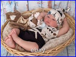 WILLIAMS NURSERY Reborn Baby BOY Newborn Doll 21 Realborn Landon Awake COA