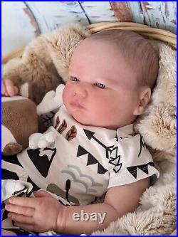 WILLIAMS NURSERY Reborn Baby BOY Newborn Doll 21 Realborn Landon Awake COA